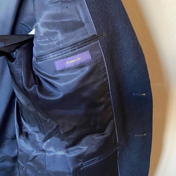 NWOT Stafford Camel Hair Blue Blazer Size 44R - Picture 8 of 10